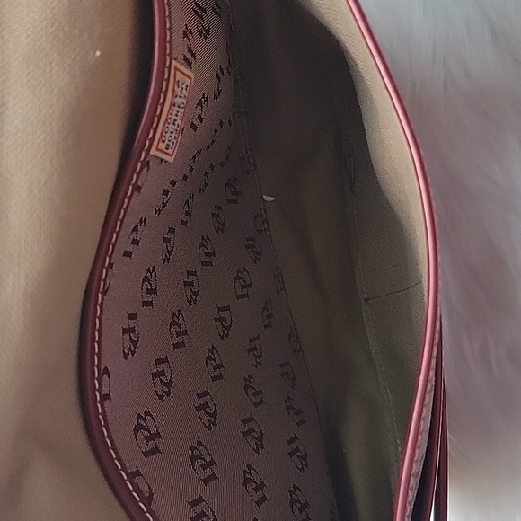 DOONEY & BOURKE VTG Cabriolet Red Monogram Print Canvas Flap Messager Saddle Bag - Picture 6 of 16